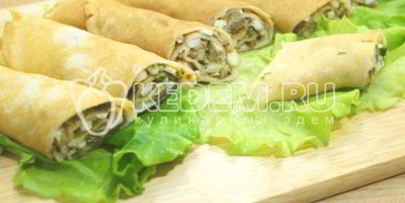 блины с грибной начинкой