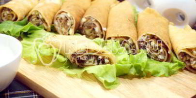 блины с грибной начинкой