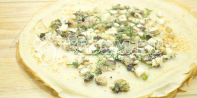 блины с грибной начинкой