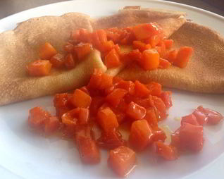 Блины с карамелизированной тыквой