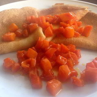 Блины с карамелизированной тыквой