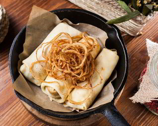 Блины с картофелем и чоризо