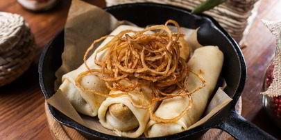 блины с картофелем и чоризо