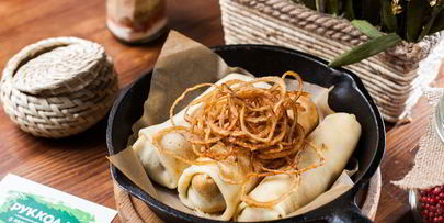 блины с картофелем и чоризо