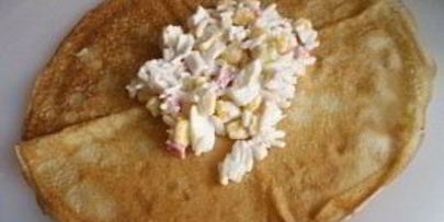 блины с крабовыми палочками