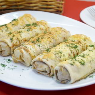 Блины с куриным фаршем