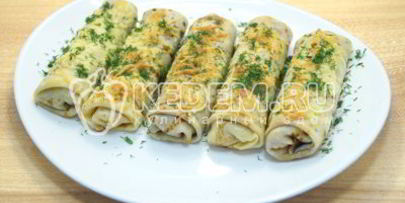 блины с куриным фаршем