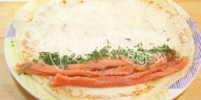 блины с лососем