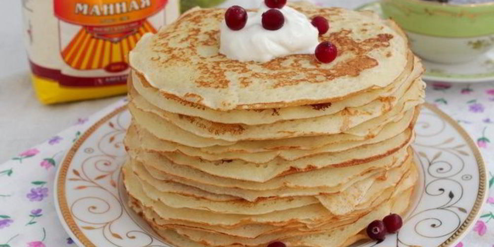 Рецепт блины с манной крупой