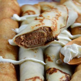 Блины с паштетом