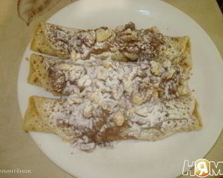 Блины с солеными фисташками и шоколадом