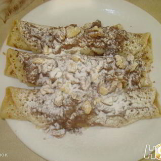 Блины с солеными фисташками и шоколадом