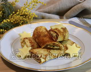 Блины с сыром и зеленью