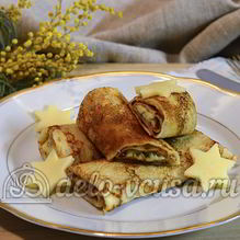 Рецепт Блины с сыром и зеленью