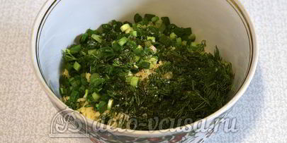 блины с сыром и зеленью