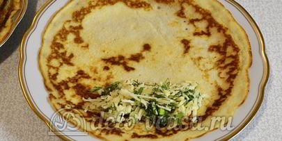 блины с сыром и зеленью