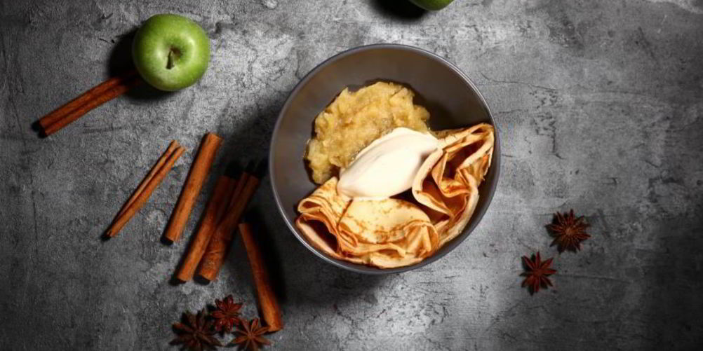 Рецепт блины с яблочным конфи