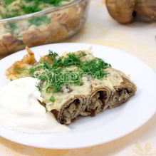 Рецепт Фаршированные блины с сыром и грибами