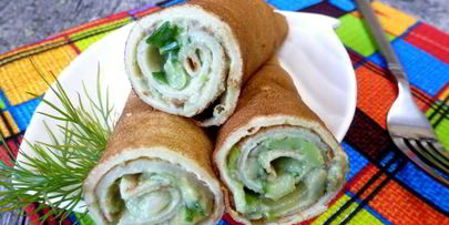 кукурузные блины с авокадо