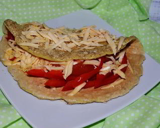 Овсяноблин с сыром и овощами