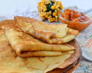 Простые блины на молоке