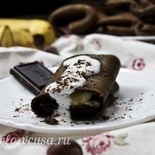 Рецепт Шоколадные блины с бананом