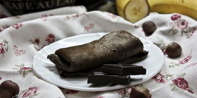 шоколадные блины с бананом