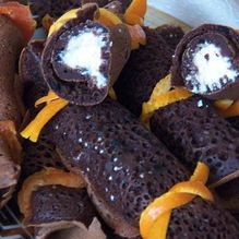 Рецепт Шоколадные блины с творожной начинкой