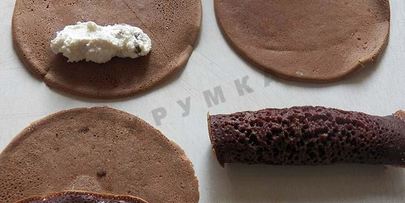 шоколадные блины с творожной начинкой