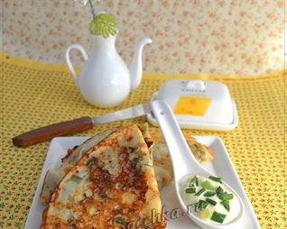 Сырные блины с зеленью