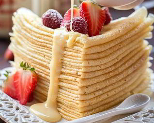 Заварные блинчики на молоке к завтраку