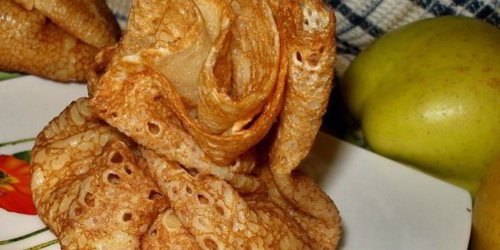 Рецепт заварные блины на молоке с начинкой из яблок