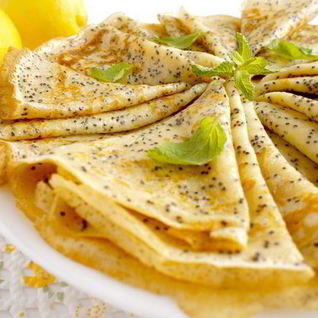 Заварные лимонные блины с маком