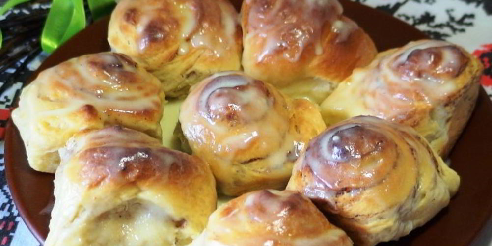 Рецепт булочки с корицей, творогом и маскарпоне