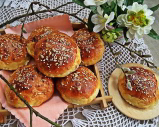 Булочки с начинкой на творожном тесте