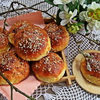 Булочки с начинкой на творожном тесте