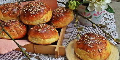 булочки с начинкой на творожном тесте