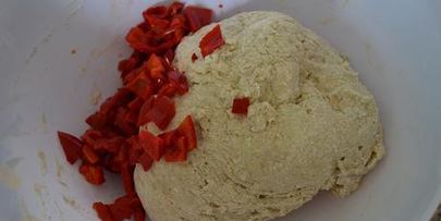 булочки с творогом и запеченным сладким перцем