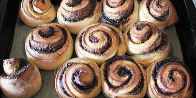 булочки синабон с шоколадом