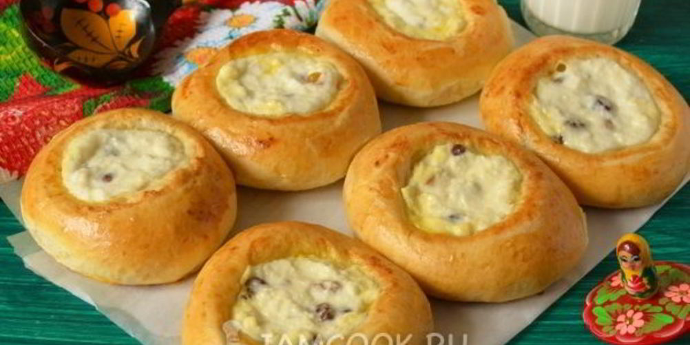 Рецепт ватрушки из дрожжевого теста с творогом