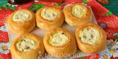 ватрушки из дрожжевого теста с творогом