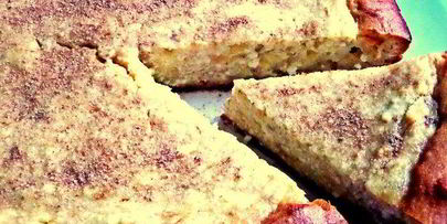 заливная ватрушка с бананами