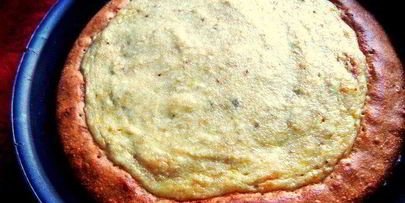 заливная ватрушка с бананами