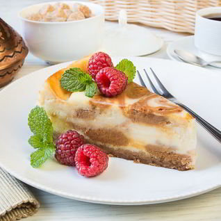 Карамельный мраморный чизкейк