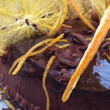 Рецепт Шоколадный чизкейк с апельсиновыми чипсами