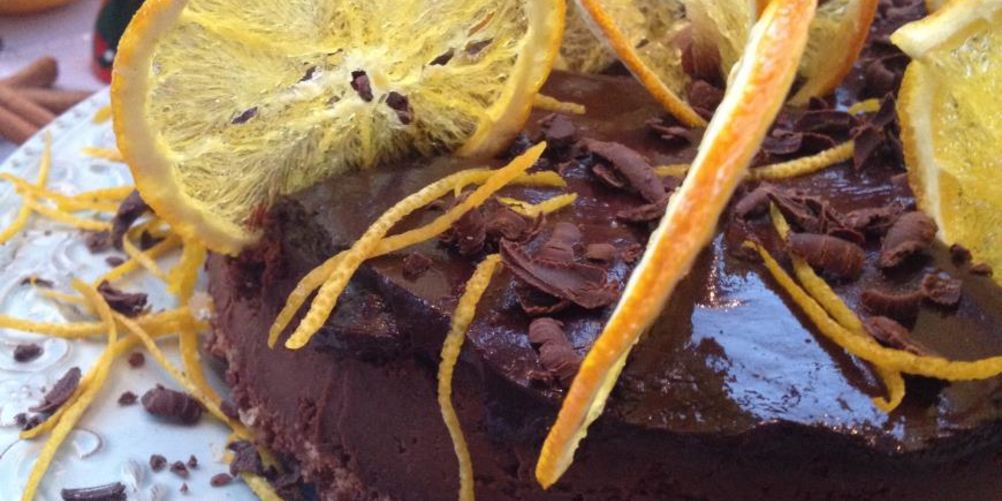 Рецепт шоколадный чизкейк с апельсиновыми чипсами