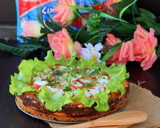 Сырный чизкейк с крабовыми палочками