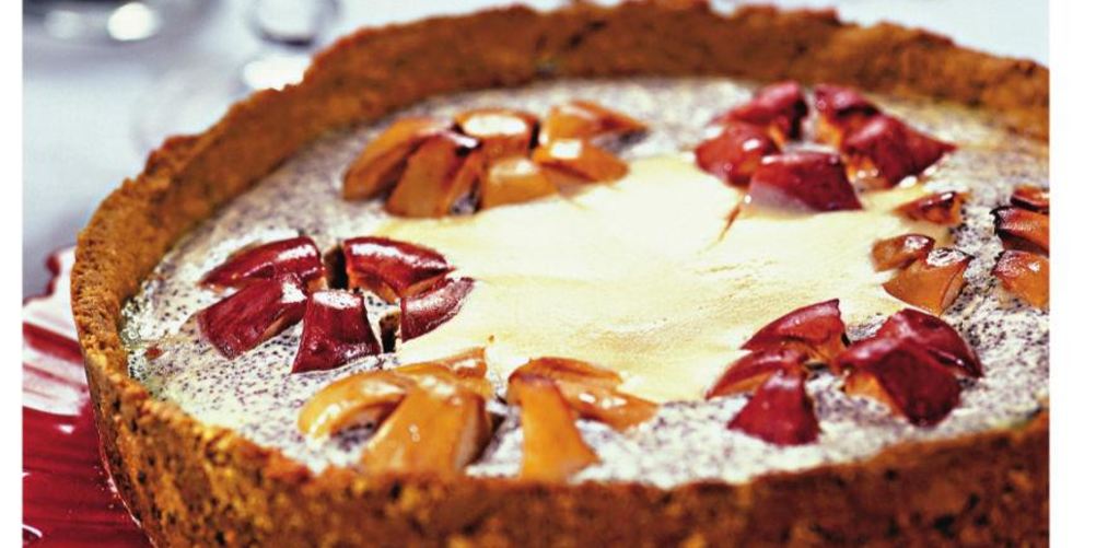 Рецепт яблочный чизкейк с маком