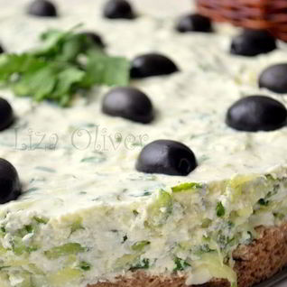 Закусочный чизкейк из брынзы и огурца