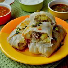 Рецепт Капустные конвертики со свининой и овощами